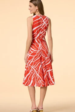 Women Versona Red Hot Midi Dress