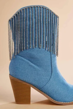 Women Versona Rhinestone Fringe Boots