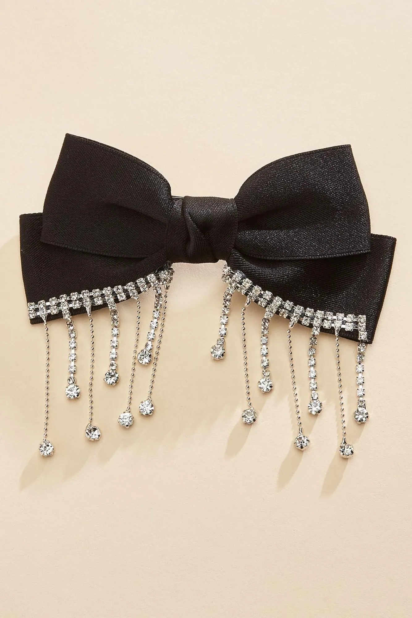 Women Versona Rhinestone Fringe Bow Barrette