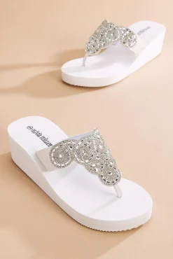 Women Versona Rhinestone Wedge Sandals