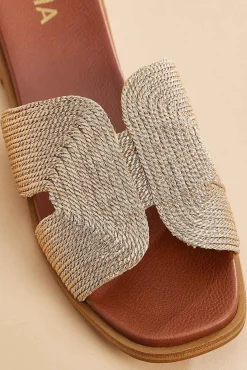 Women Versona Rose Gold Band Sandals