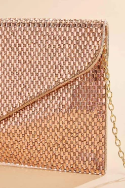 Women Versona Rose Gold Mesh Crossbody
