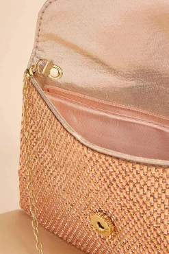 Women Versona Rose Gold Mesh Crossbody