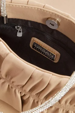 Women Versona Ruched Faux Leather Satchel