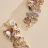 Women Versona Seashell Flower Dangle Earrings