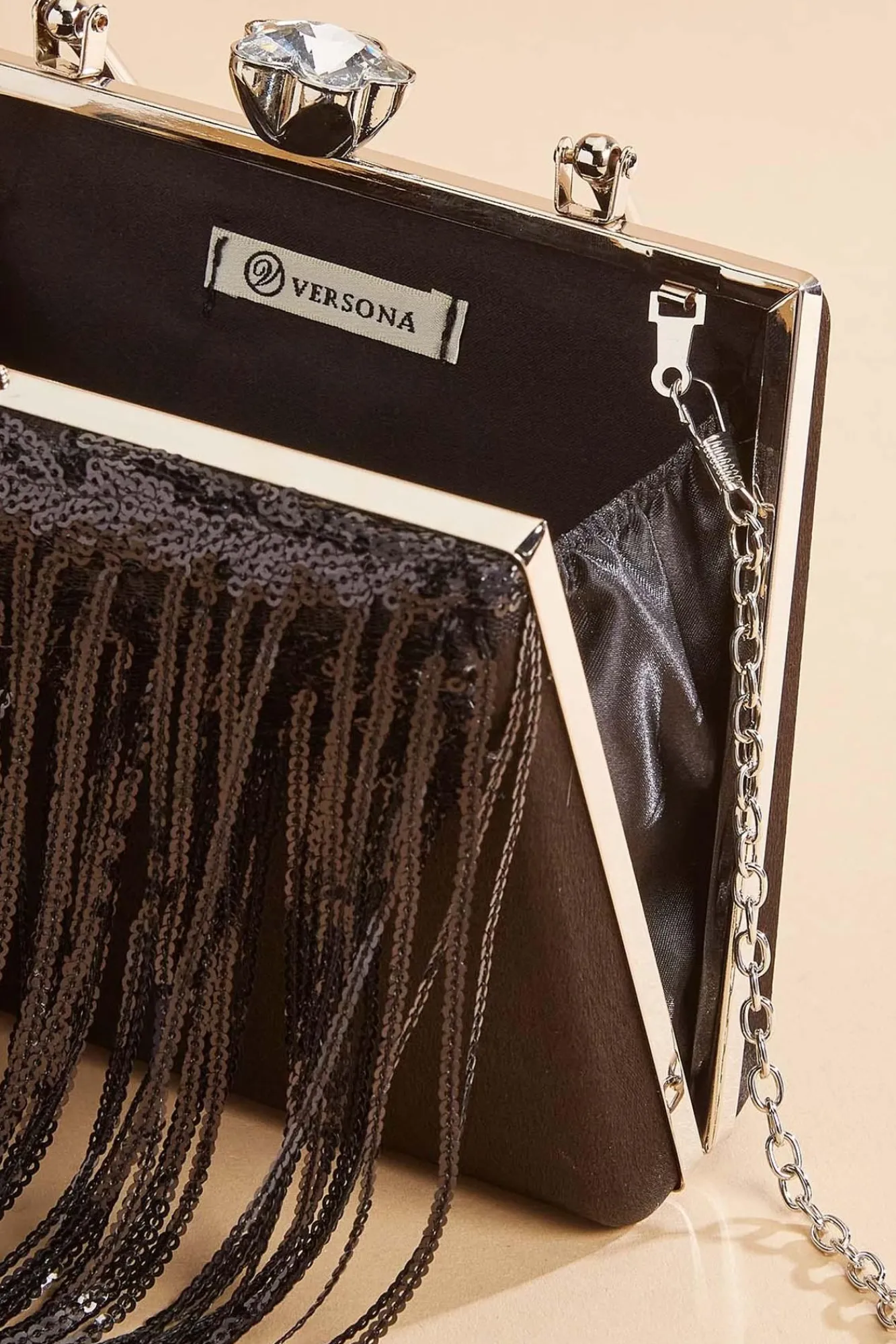 Women Versona Sequin Fringe Crossbody