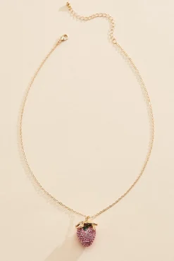 Women Versona Sparkling Strawberry Necklace
