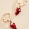 Women Versona Strawberry Huggie Hoop Earrings