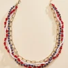 Women Versona Twisty Layered Americana Beaded Necklace