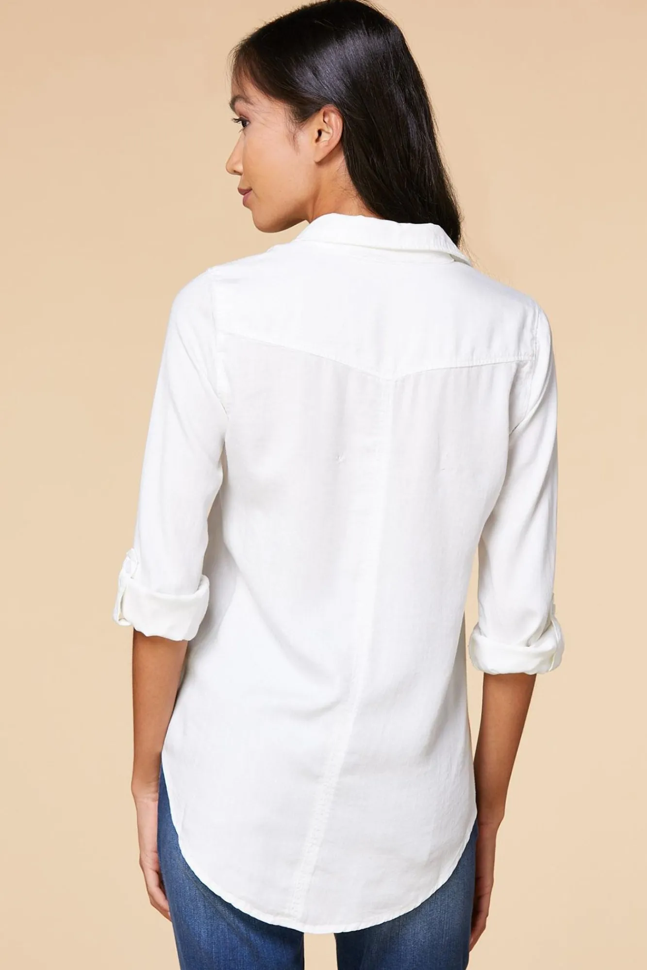 Women Versona White Button Down Shirt