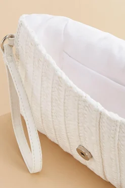 Women Versona White Straw Envelope Clutch