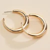 Women Versona Wide Tapered Hoop Earrings