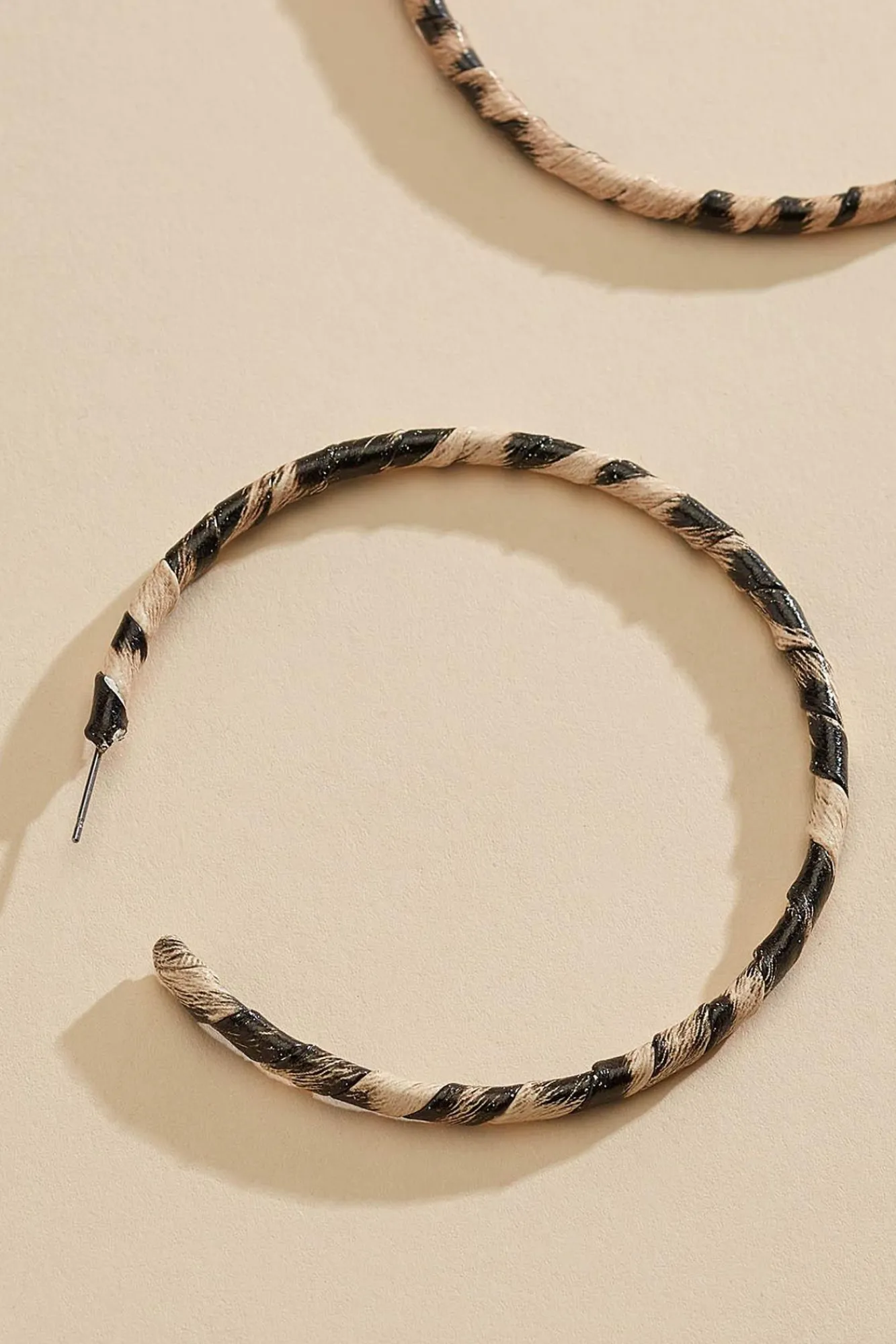 Women Versona Wrapped Animal Print Hoop Earrings