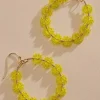 Women Versona Yellow Beaded Dangle Earrings